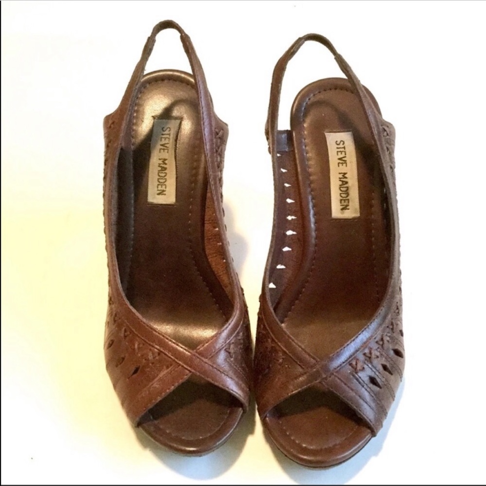Steve Madden Brown Slingbacks, 6.5